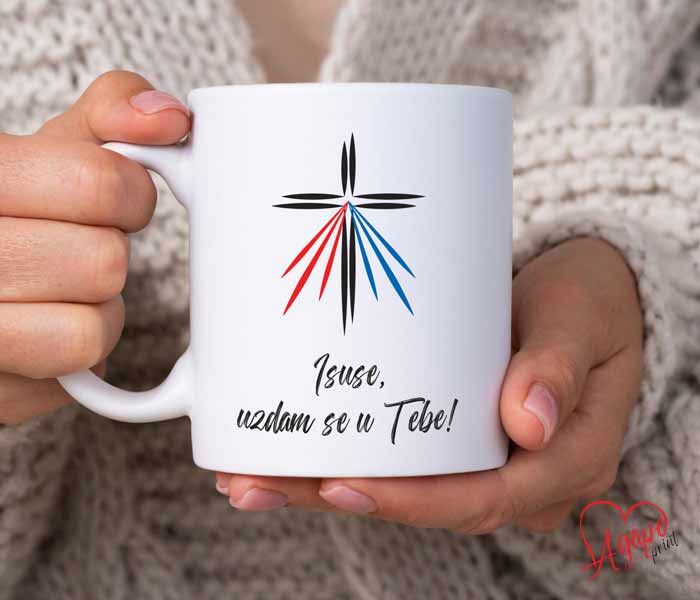 Šalica s tekstom „Isuse. Uzdam se u Tebe!“ - 001