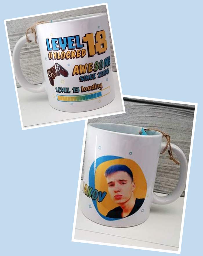Personalizirana šalica za 18. rođendan s imenom i fotografijom- 042